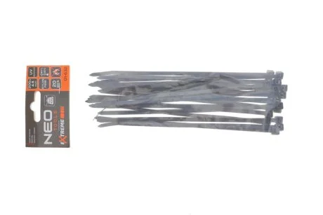 Стяжки кабельні EXTREME 4,8 × 200 мм, чорні, 20 шт. NEO TOOLS 01632