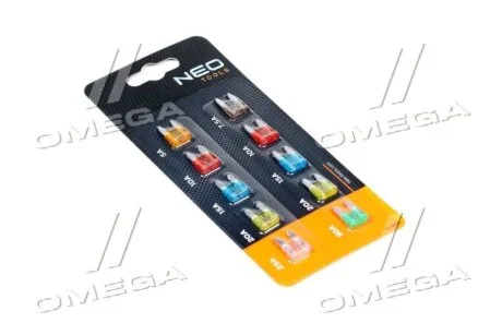 Набір запобіжників автомобільних, набір 10 шт. NEO TOOLS 11992
