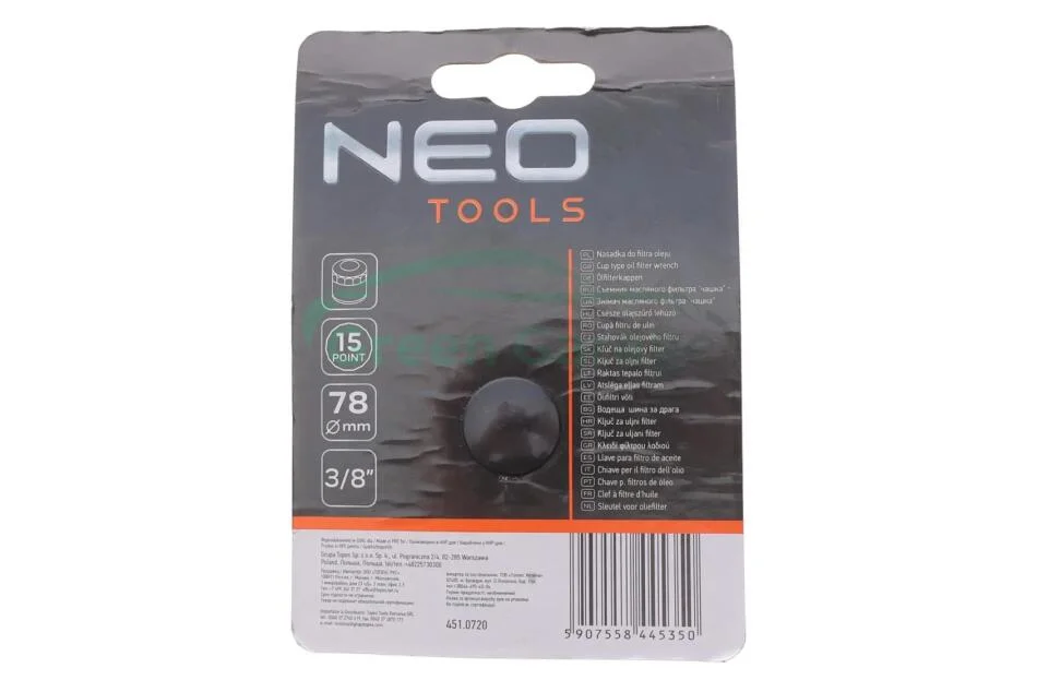 Головка змінна масляного фільтра 78 мм, 15 кут NEO TOOLS 11366 (фото 1)