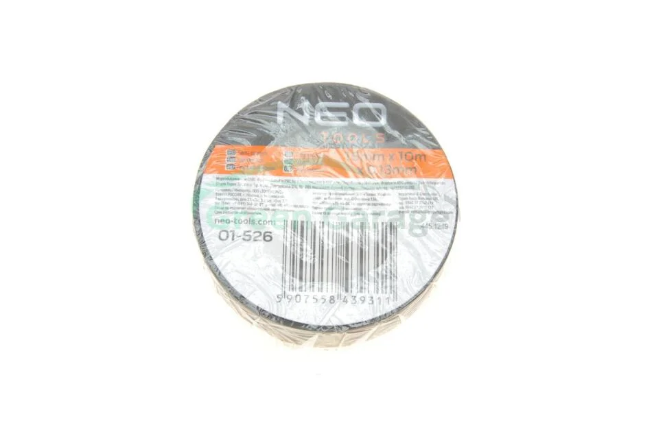 Стрічка ізоляційна чорна 15 mm x 0.13 mm x 10m NEO TOOLS 01526 (фото 1)