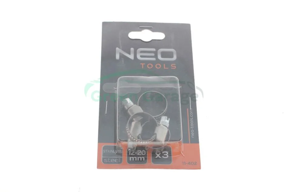 Хомут черв`ячний 12-20/9 мм, W4, 3 шт. NEO TOOLS 11402 (фото 1)