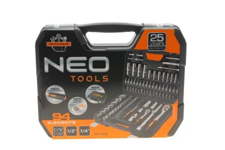 Головки змінні 94 шт., 1, 4, 1/2" CrV NEO TOOLS 10062