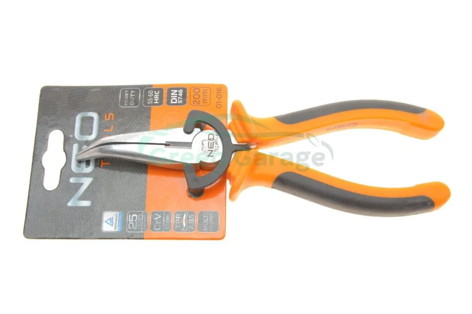Плоскогубці подовжені вигнуті, 200 мм NEO TOOLS 01016 (фото 1)