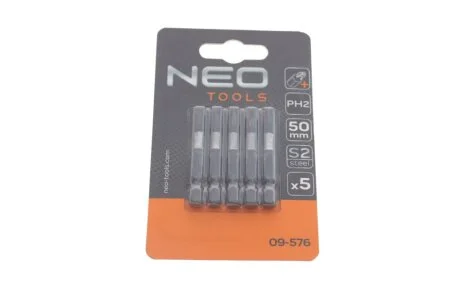 Біти ударні S2, 50 мм, PH2 - 5 шт. NEO TOOLS 09576
