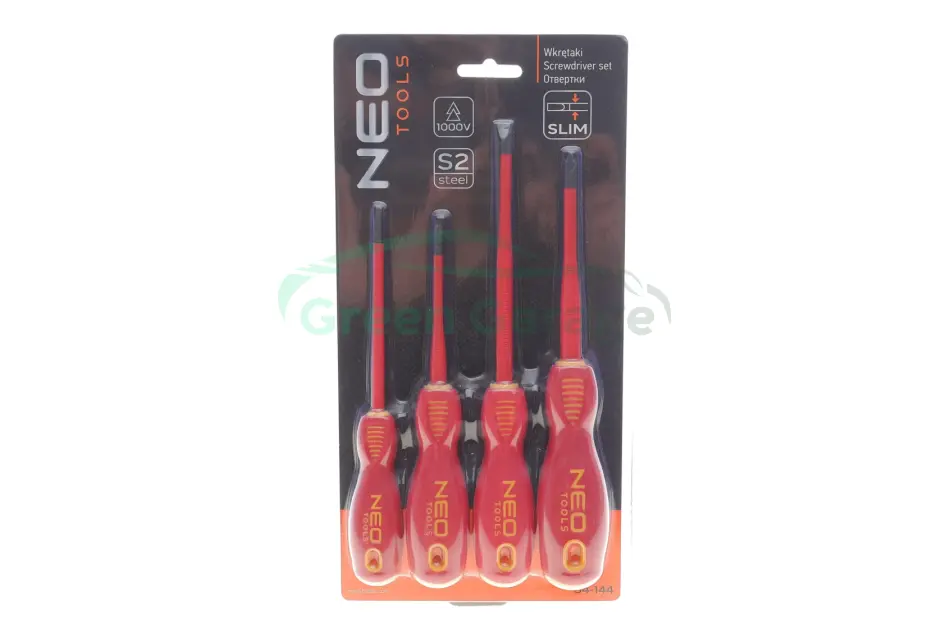 Викрутки 1000 В, набір із 4 штук, тонкі NEO TOOLS 04144 (фото 1)