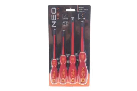 Викрутки 1000 В, набір із 4 штук, тонкі NEO TOOLS 04144