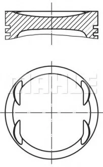 Поршень Ford Focus II 1.6 04-12/Mondeo IV 1.6Ti 07-15 (79.5mm/+0.5) MAHLE / KNECHT 0157602