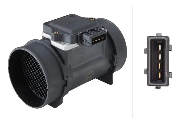 Витратомір повітря (4 pin, картрідж) OPEL ASTRA F, CALIBRA A, OMEGA B, VECTRA A, VECTRA B 1.8-2.2 08.92-07.03 HELLA 8ET009142081 (фото 1)