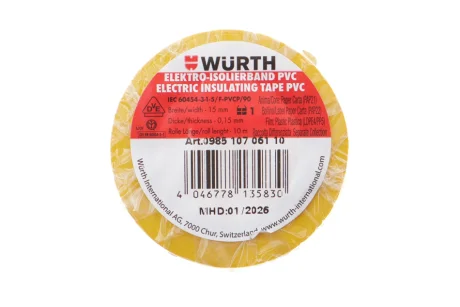 Електроізоляційна стрічка жовта 15мм/10м {арт. } WURTH 0985107