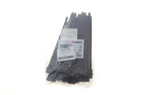 Хомут пластмасовий чорний 7,8x180, упаковка 100шт. WURTH 0502171УП100