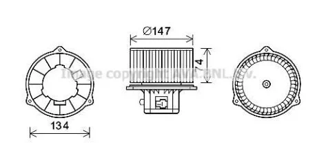 AVA HYUNDAI Вентилятор салону ACCENT II, SANTA FE I AVA COOLING HY8354