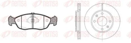 PEUGEOT К-кт гальм. колодки + диски 106 II (1A_, 1C_) 1.1 i 97-01, CITROEN SAXO (S0, S1) 1.5 D 96-03 REMSA 8461.02