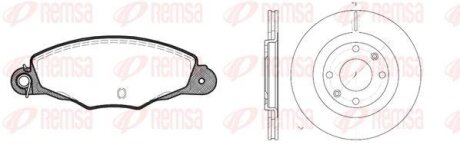 CITROEN К-кт гальм. колодки + диски передн.Berlingo 96-,BX,Xantia,Xsara,ZX,Peugeot 206,405,Partner REMSA 8659.01 (фото 1)