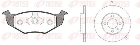 VW К-кт гальм. колодки + диски GOLF III Variant (1H5) 1.9 D 93-99, SEAT TOLEDO I (1L2) 1.9 D 91-99 REMSA 8609.03 (фото 1)