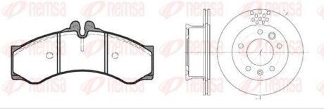 VW К-кт гальм. колодки + диски LT 28-35 II 2.5 TDI 01-06, DB SPRINTER 4-t (B904) 408 D 96-06 REMSA 8614.00 (фото 1)