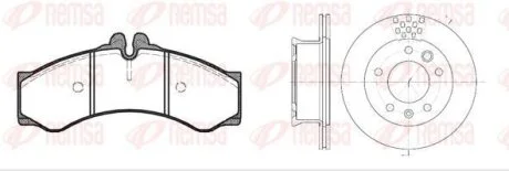 VW К-кт гальм. колодки + диски LT 28-35 II 2.5 TDI 01-06, DB SPRINTER 4-t (B904) 408 D 96-06 REMSA 8614.00