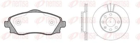 OPEL К-кт гальм. колодки + диски передн. Ascona, Astra, Kadett E, Vectra A REMSA 8774.01