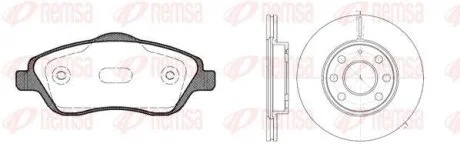 OPEL К-кт гальм. колодок + диски Combo 01-, Corsa C 1,0-1,8 00- REMSA 8774.06