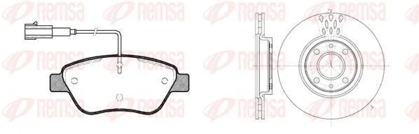 Fiat К-кт гальм. колодки + диски Doblo 1.3JTD 1.9JTD 1.4i 05- REMSA 8858.01 (фото 1)