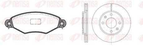 PEUGEOT К-кт гальм. колодки + диски 206 (2A/C) 1.6 i 98-00 REMSA 8643.07