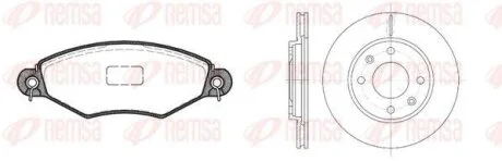 PEUGEOT К-кт гальм. колодки + диски 206 (2A/C) 1.6 i 98-00 REMSA 8643.07