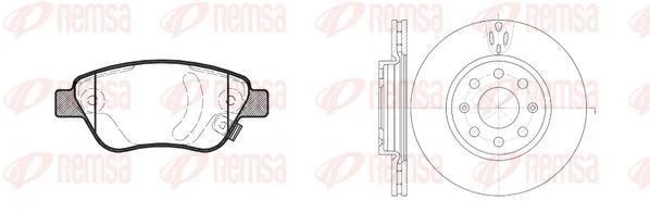 OPEL К-кт гальмівні колодки + диски передні Corsa 06 - REMSA 8858.02 (фото 1)