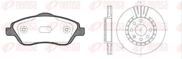 OPEL К-кт гальм. колодки + диски Corsa C 1,0-1,8 00- REMSA 8774.04 (фото 1)