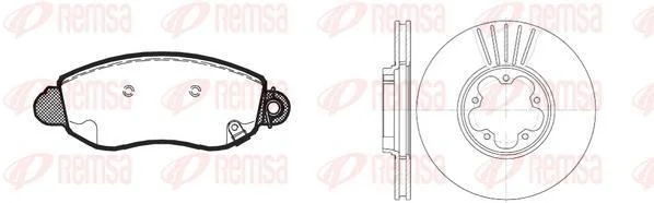 FORD К-кт гальм. колодки + диски TRANSIT 2.0TD 00- REMSA 8772.01 (фото 1)