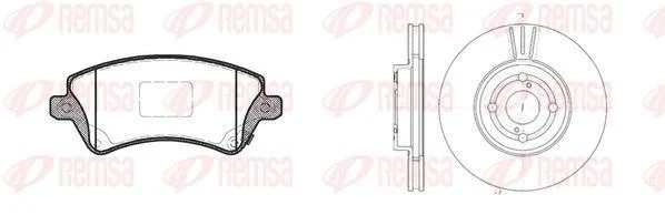 TOYOTA К-кт гальмівні колодки + диски Corolla 02- REMSA 8822.00 (фото 1)