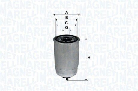 JEEP Фільтр палива CHEROKEE 2.8 CRD 4x4 08-, COMPASS 2.2 CRD 11-, CHRYSLER GRAND VOYAGER V 2.8 CRD 07- MAGNETI MARELLI 153071760647