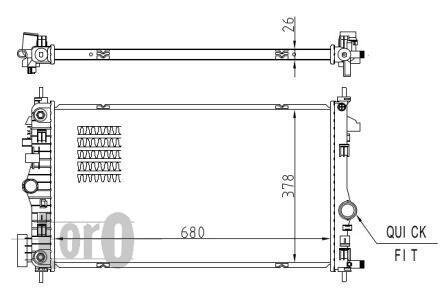 Радіатор, система охолодження двигуна LORO 0370170090B