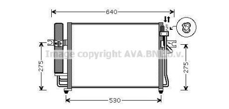 AVA HYUNDAI Радіатор кондиціонера (конденсатор) з осушувачем Getz 1.1/1.6 02- AVA COOLING HY5090D