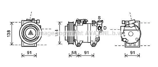 AVA NISSAN Компресор кондиц. NT400 14-, PATHFINDER III 2.5 05- AVA COOLING DNK344 (фото 1)