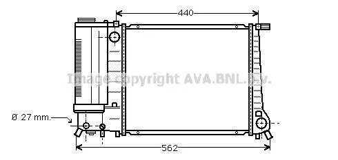 AVA BMW Радіатор сист. охолодження двиг. 3 E30 1.6/1.8 87-94 AVA COOLING BW2081 (фото 1)