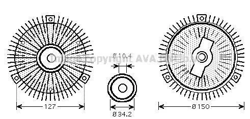 AVA DB муфта зчеплення вентилятора (віскозна) W210 96-99 AVA COOLING MSC415 (фото 1)