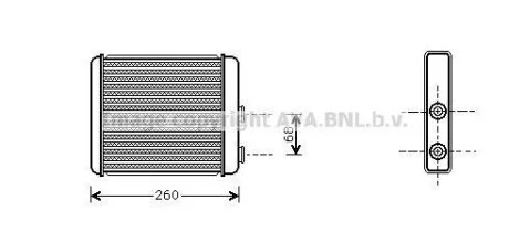 AVA OPEL Радіатор опалення Astra G/H, Zafira AVA COOLING OL6260