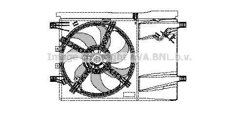 AVA OPEL Вентилятор радіатора (з дифузором) Corsa D, Fiat Grande Punto, Punto 0.9/1.4 06- AVA COOLING FT7532 (фото 1)