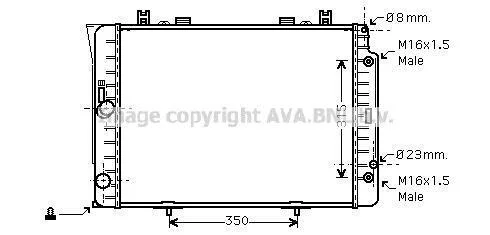 AVA DB Радіатор системи охолодження двигуна S-CLASS (W140) 91- AVA COOLING MSA2151 (фото 1)