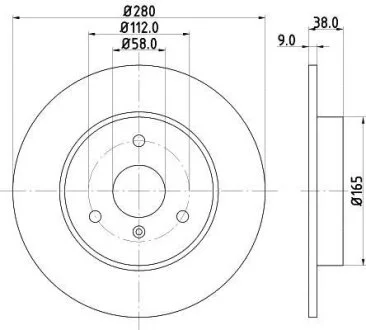 HELLA PRO DB Гальмівний диск передн Smart Fortwo -07, City-Coupe -04, Roadster -05 HELLA PAGID 8DD 355 106601