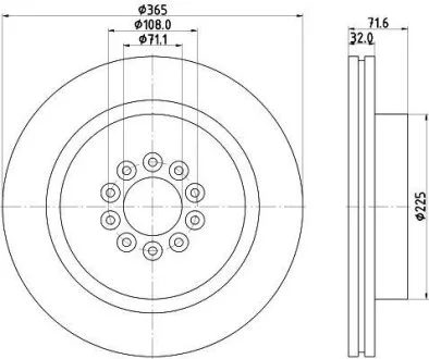 HELLA PRO HIGH CARBON JAGUAR гальмівний диск передн. S-TYPE II (X200) 4.2 HELLA PAGID 8DD 355 129191