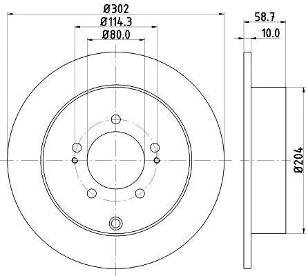 HELLA PRO MITSUBISHI гальмівний диск задн. Outlander, Citroen C-Crosser HELLA PAGID 8DD 355 119061 (фото 1)