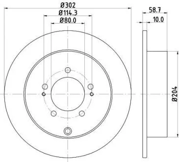 HELLA PRO MITSUBISHI гальмівний диск задн. Outlander, Citroen C-Crosser HELLA PAGID 8DD 355 119061