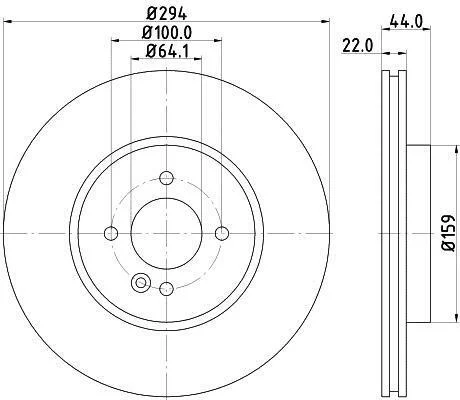 HELLA PRO BMW диск гальмівний передній Mini One, Cooper, Clubman 01- HELLA PAGID 8DD 355 115871 (фото 1)