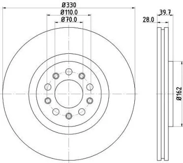 HELLA PRO JEEP гальмівний диск передн. CHEROKEE 2.4 13- HELLA PAGID 8DD 355 116651