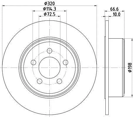 HELLA PRO LANCIA диск гальмівний задн. THEMA 3.0 D 11- HELLA PAGID 8DD 355 117411 (фото 1)