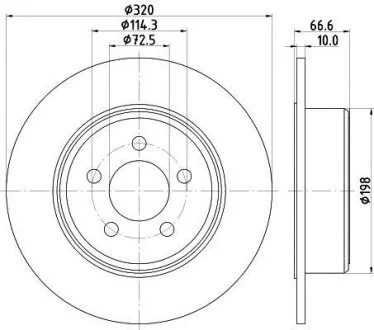 HELLA PRO LANCIA диск гальмівний задн. THEMA 3.0 D 11- HELLA PAGID 8DD 355 117411
