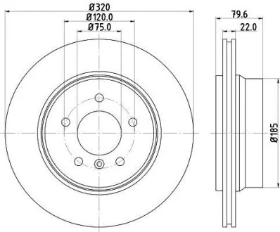 HELLA PRO BMW диск гальмівний задн. X3 E83 04- HELLA PAGID 8DD 355 112251