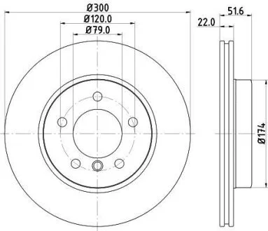 HELLA PRO BMW диск гальмівний перед. E36/46 HELLA PAGID 8DD 355 106551