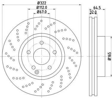 HELLA DB диск гальмівний передн. W204 04- HELLA PAGID 8DD 355 114231