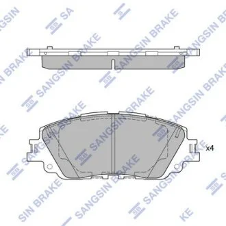 Комплект гальмівних накладок, дискове гальмо Hi-Q (SANGSIN) SP4275